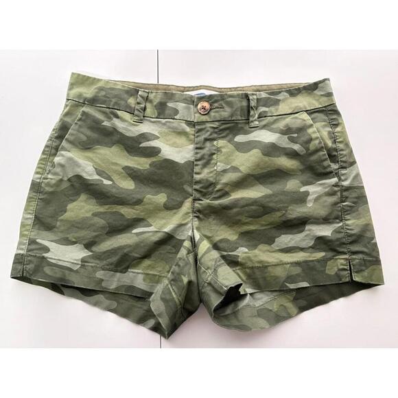 Old Navy Pants - Old Navy Shorts Womens 4 Green Camo Everyday Short Mid Rise Cotton Stretch